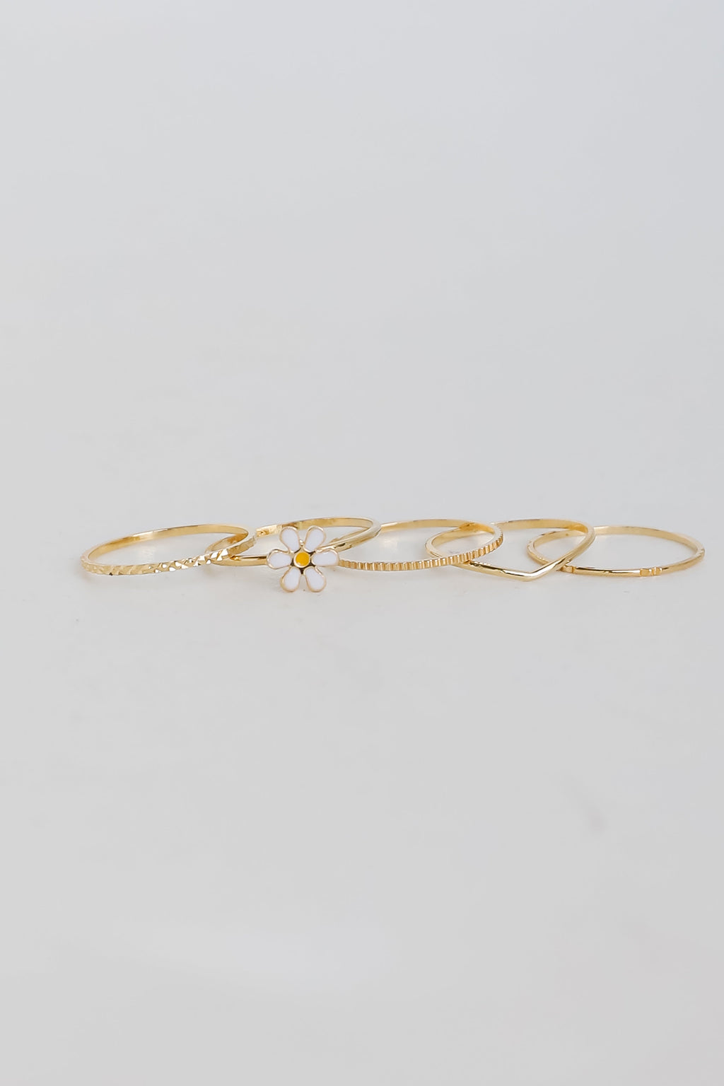 FINAL SALE - Hannah Gold Flower Ring Set