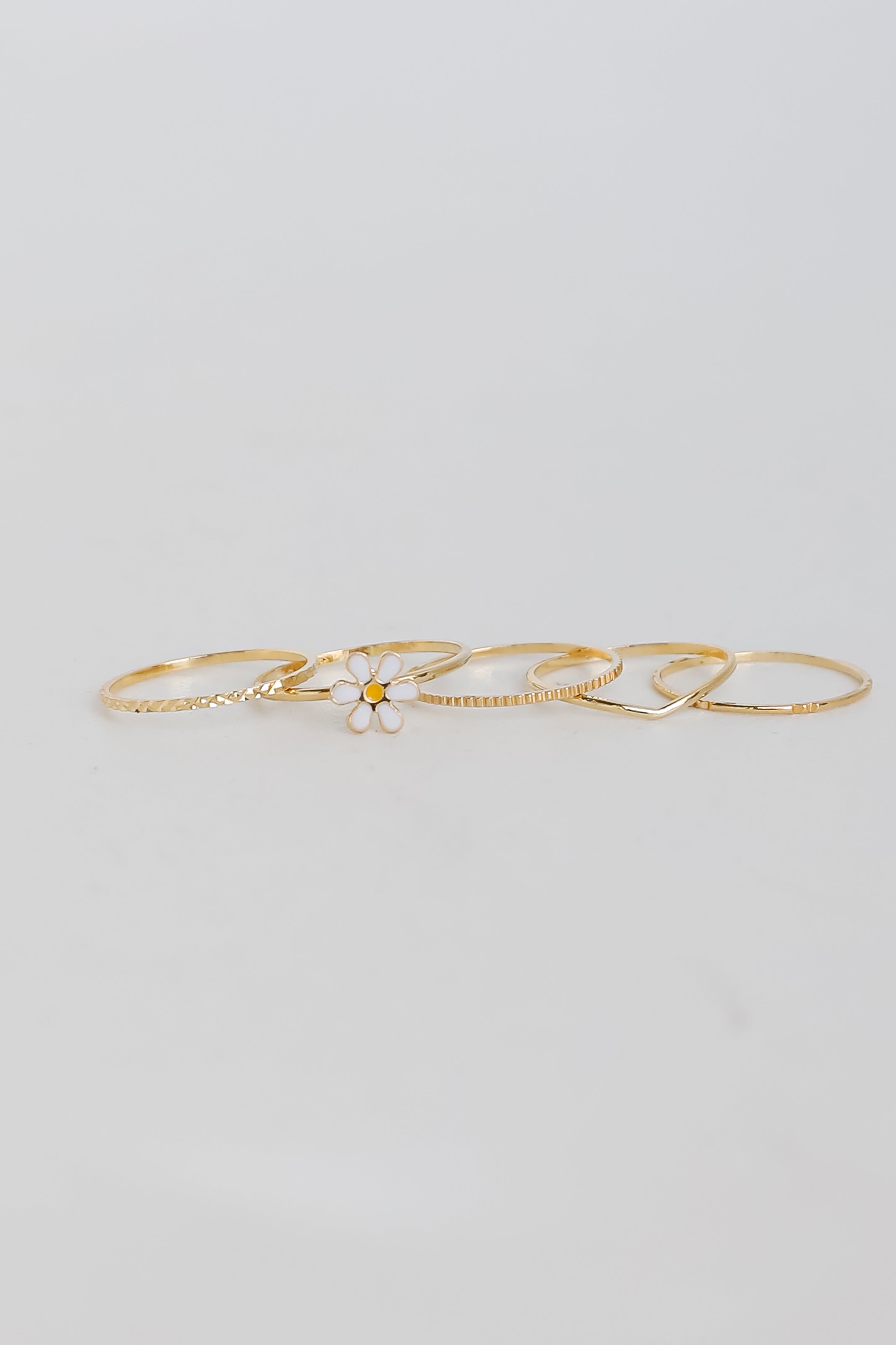 FINAL SALE - Hannah Gold Flower Ring Set