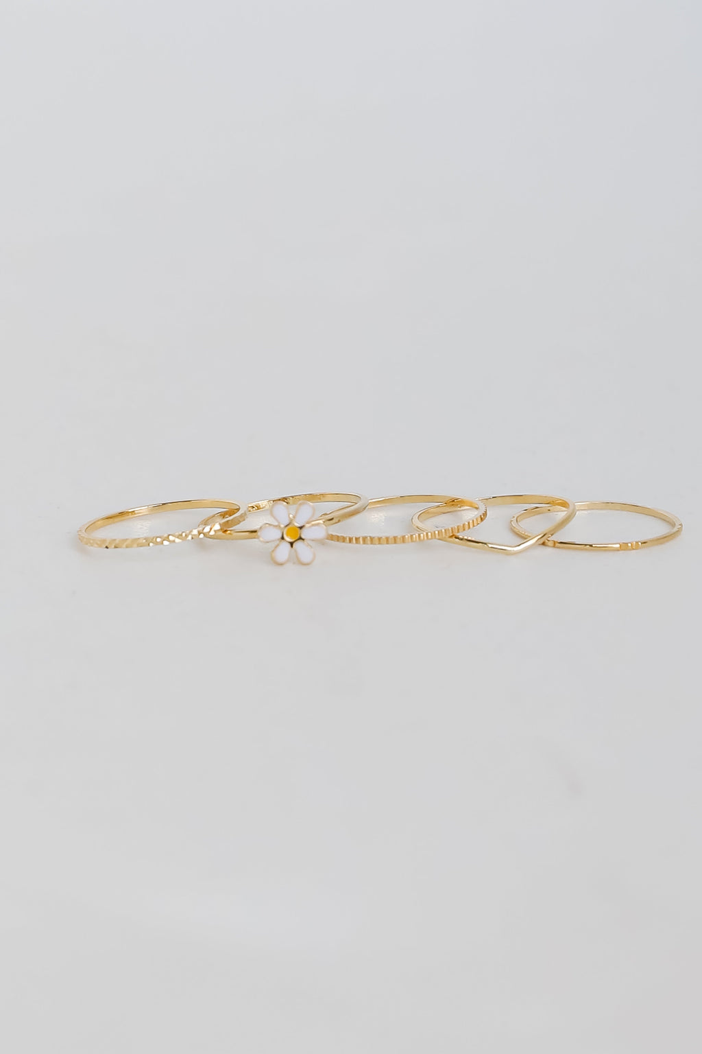 FINAL SALE - Hannah Gold Flower Ring Set